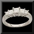 Lovely Princess Cut Diamond Five Stone Band 14K or Platinum
