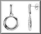product thumbnail for Sterling Silver Modern Diamond Accent Circle Earrings