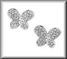 product thumbnail for Sterling Silver White Cubic Zirconia CZ Butterfly Stud Earrings