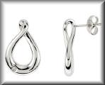 product thumbnail for Sterling Silver Modern Diamond Accent Swirl Earrings