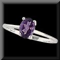 Taylored Ladies Oval Amethyst Ring in 14K White Gold