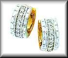 Closeout Two-Tone 14K Hinged Hoop Diamond Earrings