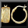 Gold braid hoop earring