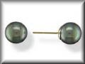 Black pearl stud earrings