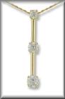 Three Stone Diamond Drop Pendant for your Past, Present and Future