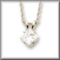 Princess Cut Diamond Pendants with Chain 14K White or Yellow Gold