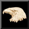 Crying Eagle Lapel Pin in 14K Yellow or White Gold