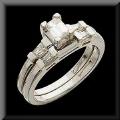 Stunning Emerald Cut Diamond and Baguette Platinum Engagement Ring