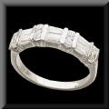 Classic Round and Baguette Diamond Platinum Band .75ctw