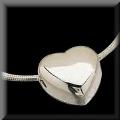 Essential Platinum Heart Slide Pendant with Platinum Snake Chain