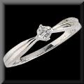 Striking Directional Set Genuine Diamond Promise Ring 14K or Platinum