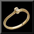 Yellow Gold Half Bezel Set Promise Ring
