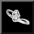 White Gold Two Hearts for Eternity Promise Ring