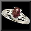 Elegant Genuine Rhodolite Garnet Ring 14K White Gold