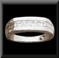 Platinum mens princess cut diamond ring