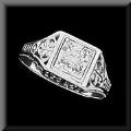 Antique Victorian Style Diamond Ring in 14K White,Yellow or Platinum