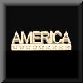 America Lapel Pin in 14K Yellow or White Gold