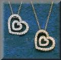Heart within a Heart Diamond Pendant 14K Yellow or White Gold