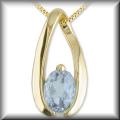 Stunning Genuine Oval Gemstone Pendant or Slide 14K White or Yellow