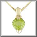 Romantic Heart Shape Genuine Gemstone Pendant 14K White or Yellow Gold