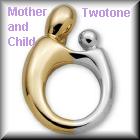 Two tone Mother & Child Pendant