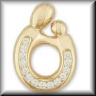 Channel set Diamond Mother & Child Pendant