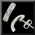 Diamond J Hoop Earring Gallery 14K White or Yellow Gold