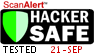 This site has earned the HACKER SAFE rating, certifying credit card security against hackers.
